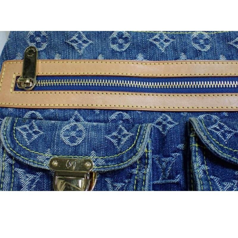 Louis Vuitton Blue Monogram Denim Leather Baggy GM Shoulder Bag   4