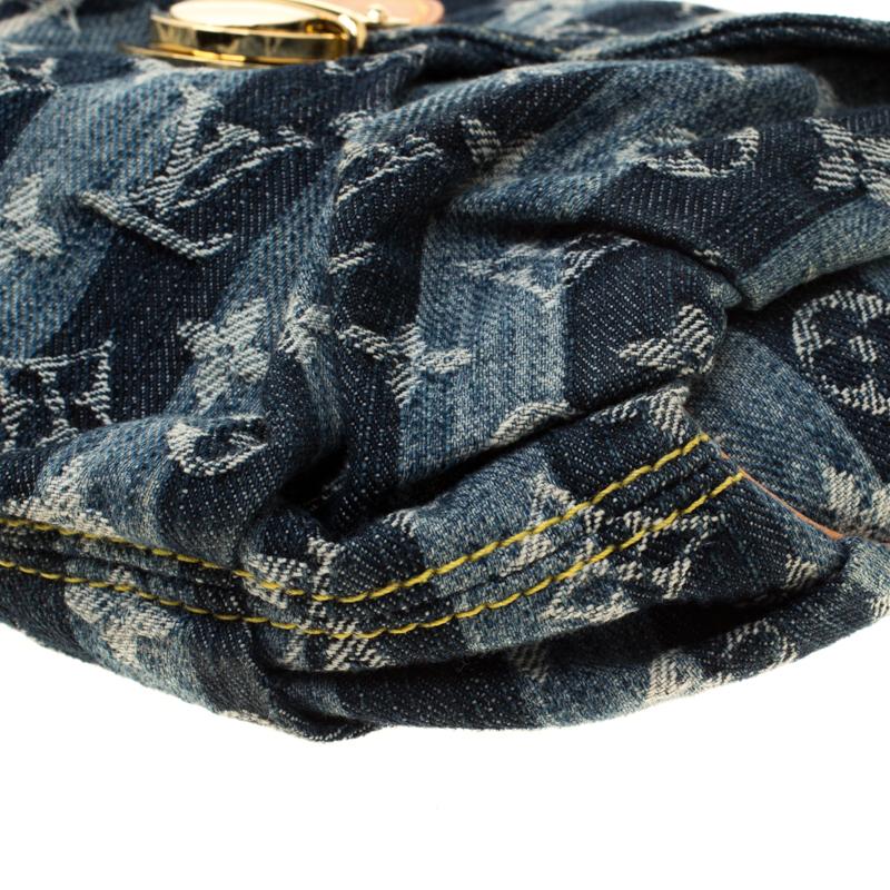 Louis Vuitton Blue Monogram Denim Limited Edition Mini Pleaty Raye Customise Bag 4