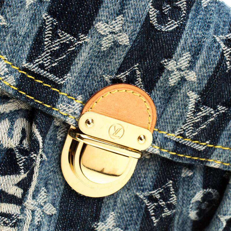 Louis Vuitton Blue Monogram Denim Limited Edition Mini Pleaty Raye Customise Bag 3