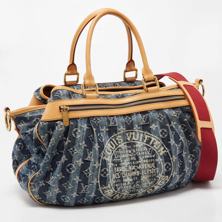 Louis Vuitton Denim Porte Epaule Raye GM - Blue Hobos, Handbags - LOU691177