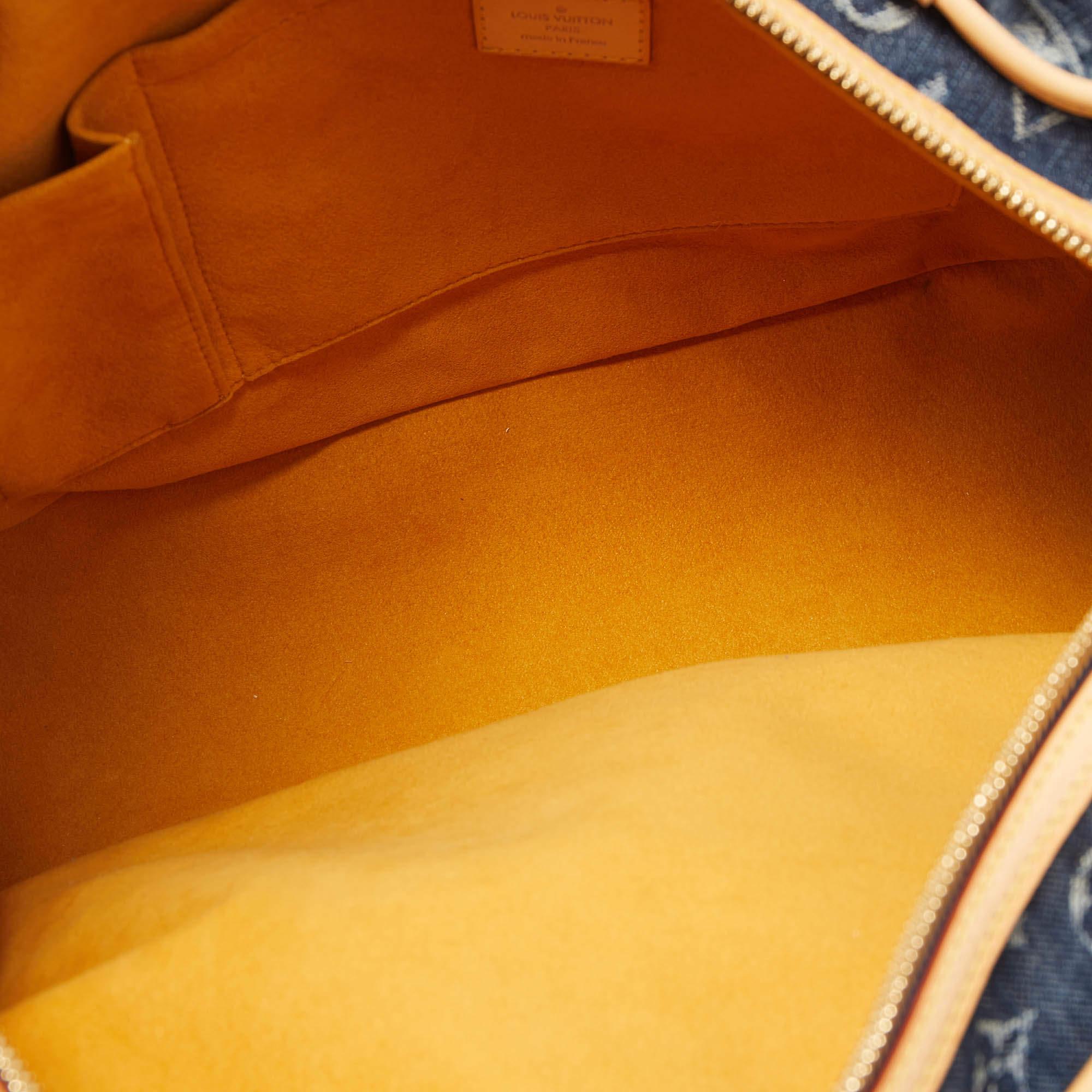 Louis Vuitton Blue Monogram Denim Limited Edition Porte Epaule Raye GM Bag 1