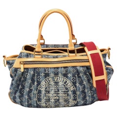 Louis Vuitton Borsa GM in edizione limitata Porte Epaule Raye Blu Monogram Denim