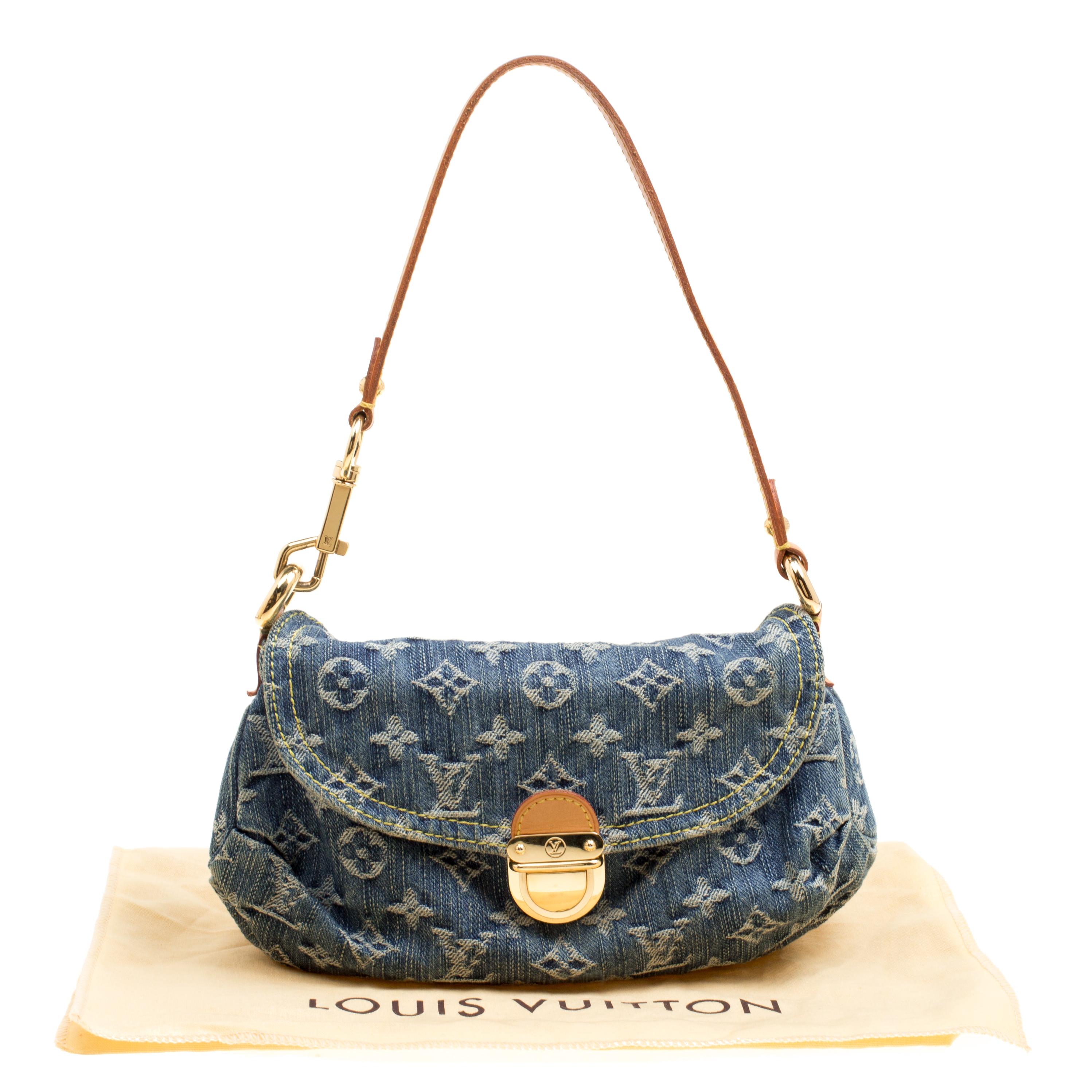 Louis Vuitton Blue Monogram Denim Mini Pleaty Bag 3
