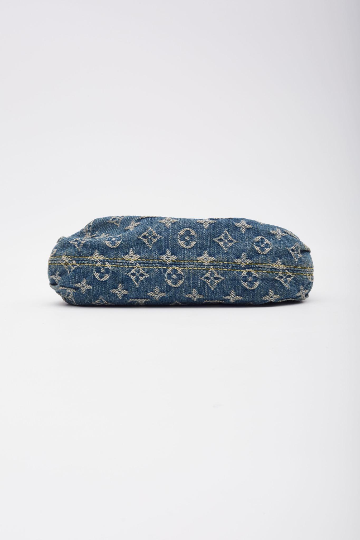 Women's Louis Vuitton Blue Monogram Denim Mini Pleaty Bag