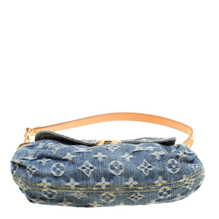 Louis Vuitton Pleaty Handbag Denim Small Blue 1444771