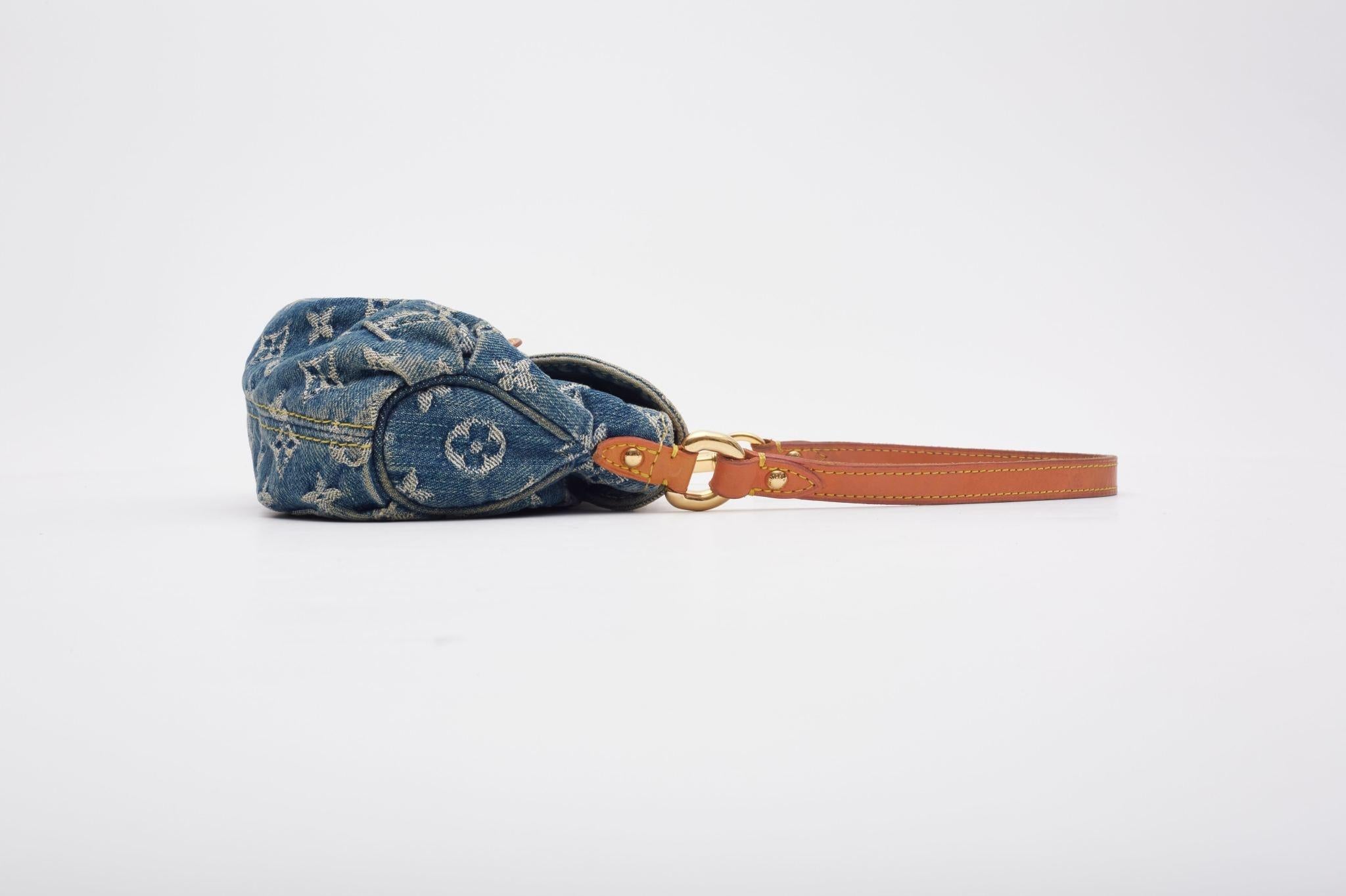 Louis Vuitton Blue Monogram Denim Mini Pleaty Bag 2
