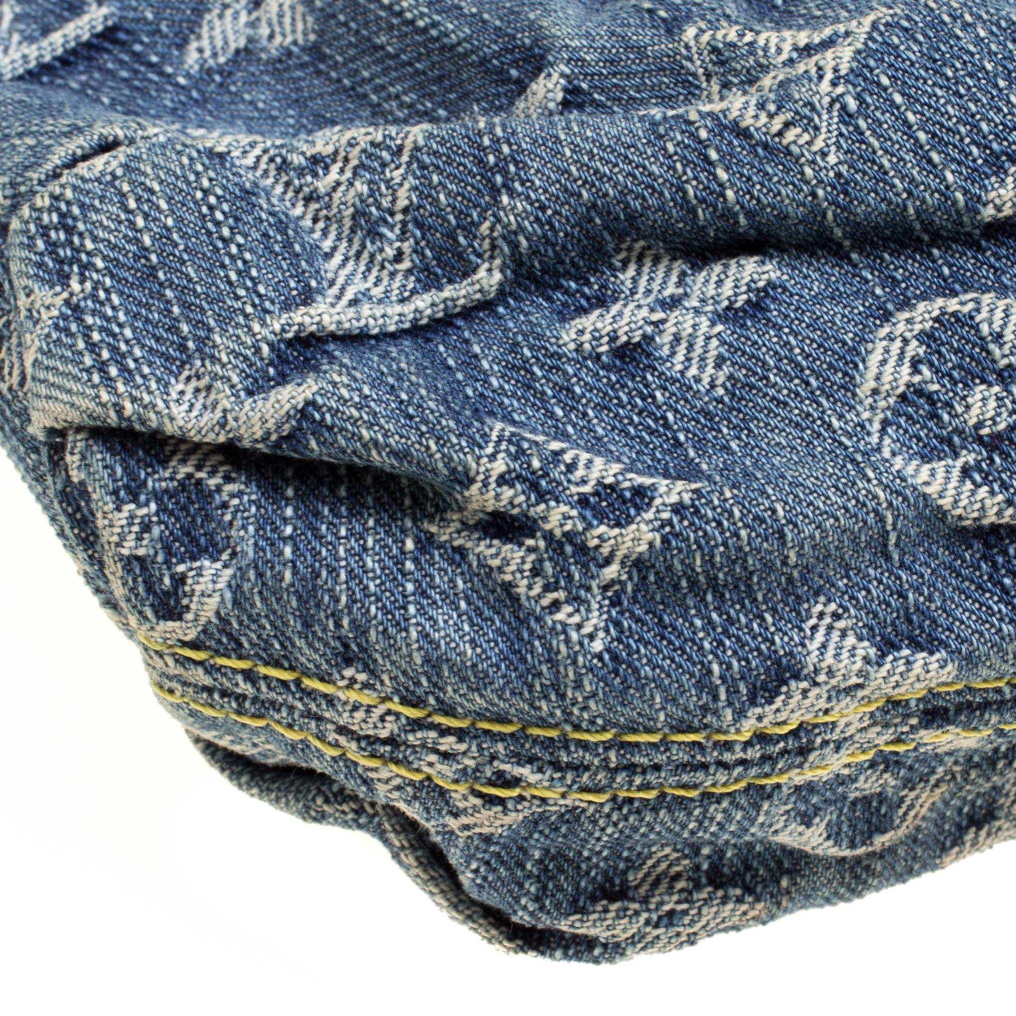 Louis Vuitton Blue Monogram Denim Mini Pleaty Bag In Good Condition In Dubai, Al Qouz 2