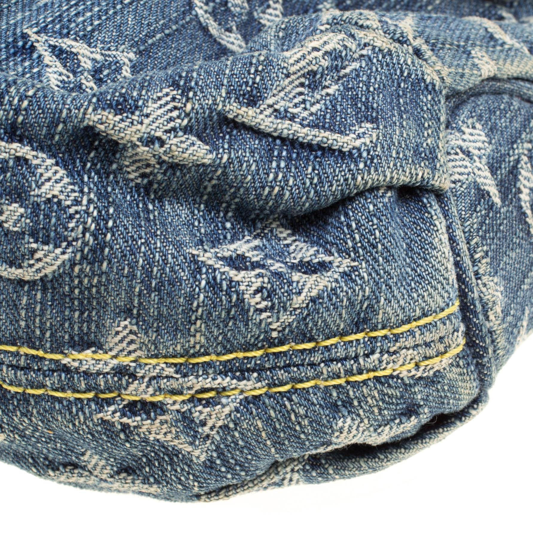Women's Louis Vuitton Blue Monogram Denim Mini Pleaty Bag