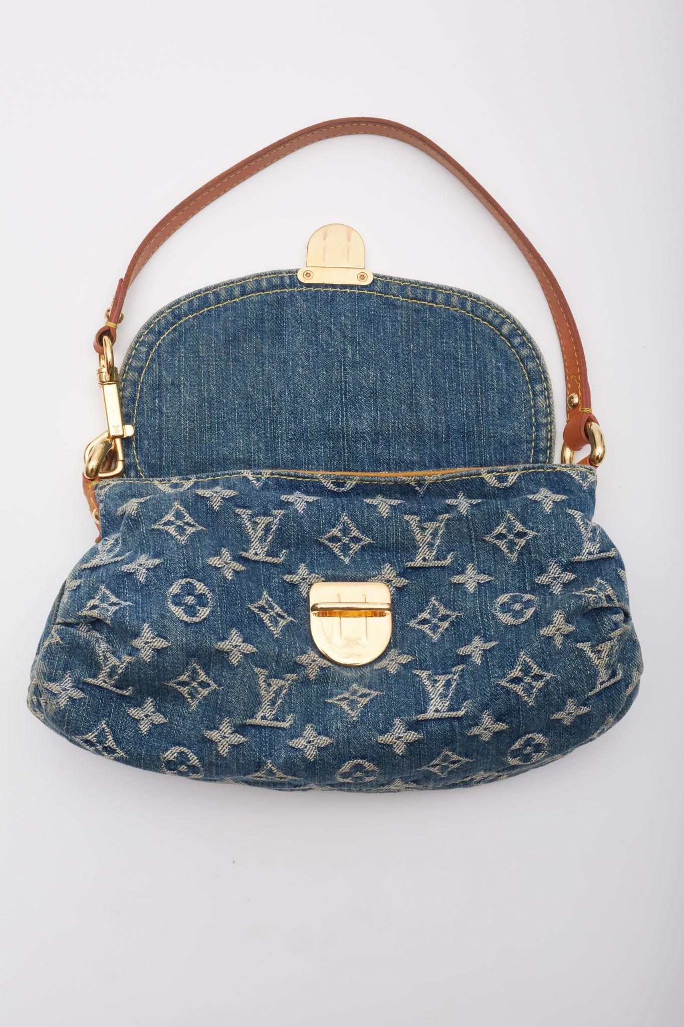 Louis Vuitton Blue Monogram Denim Mini Pleaty Bag 4