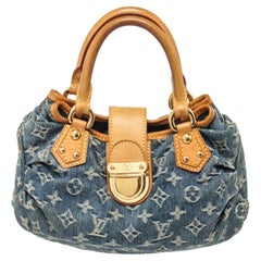 LOUIS VUITTON Blue Monogram Denim and Vachetta Leather Pleaty at 1stDibs