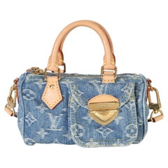Louis Vuitton Blue Monogram Denim Nano Speedy
