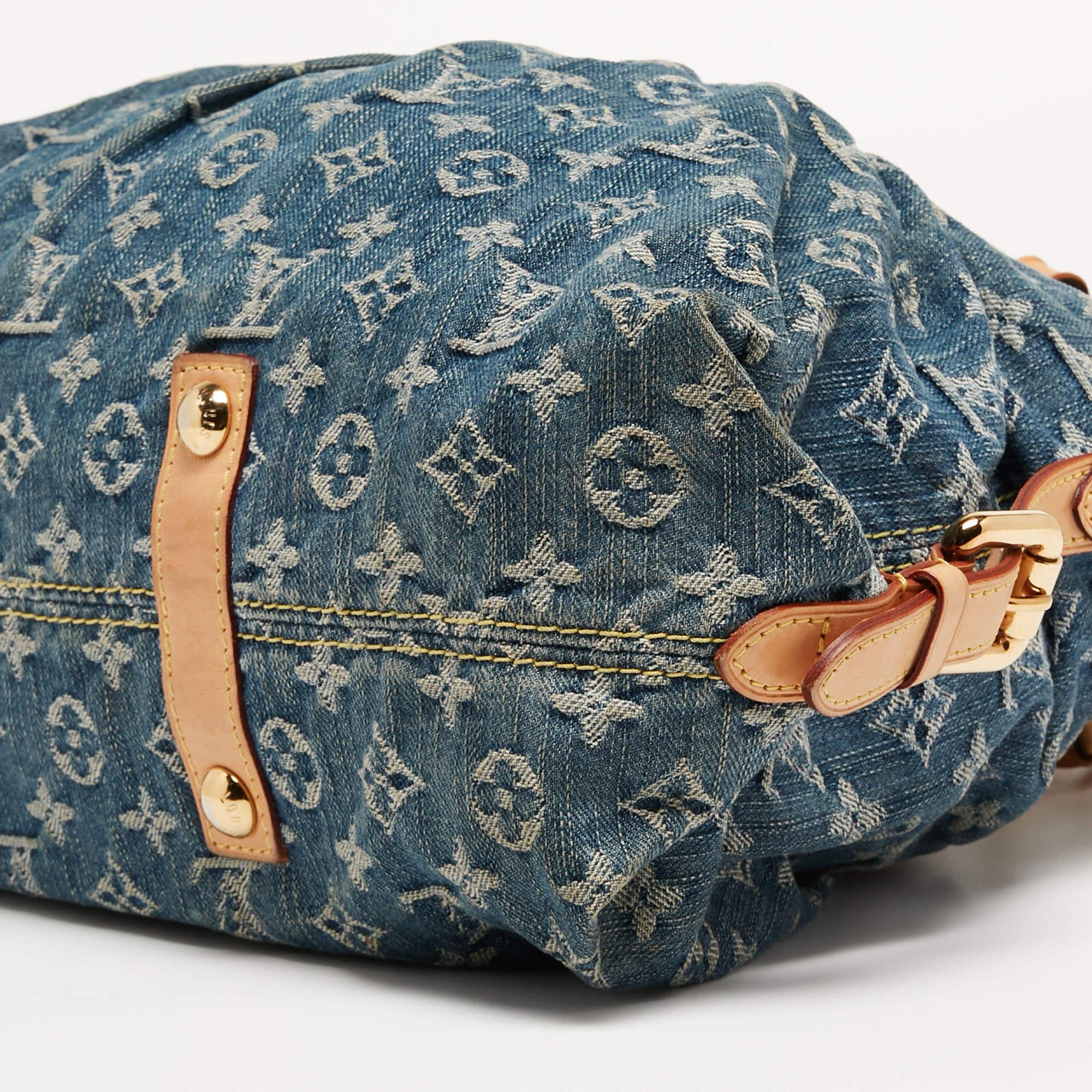 Louis Vuitton Blue Monogram Denim Neo Cabby MM Bag 4