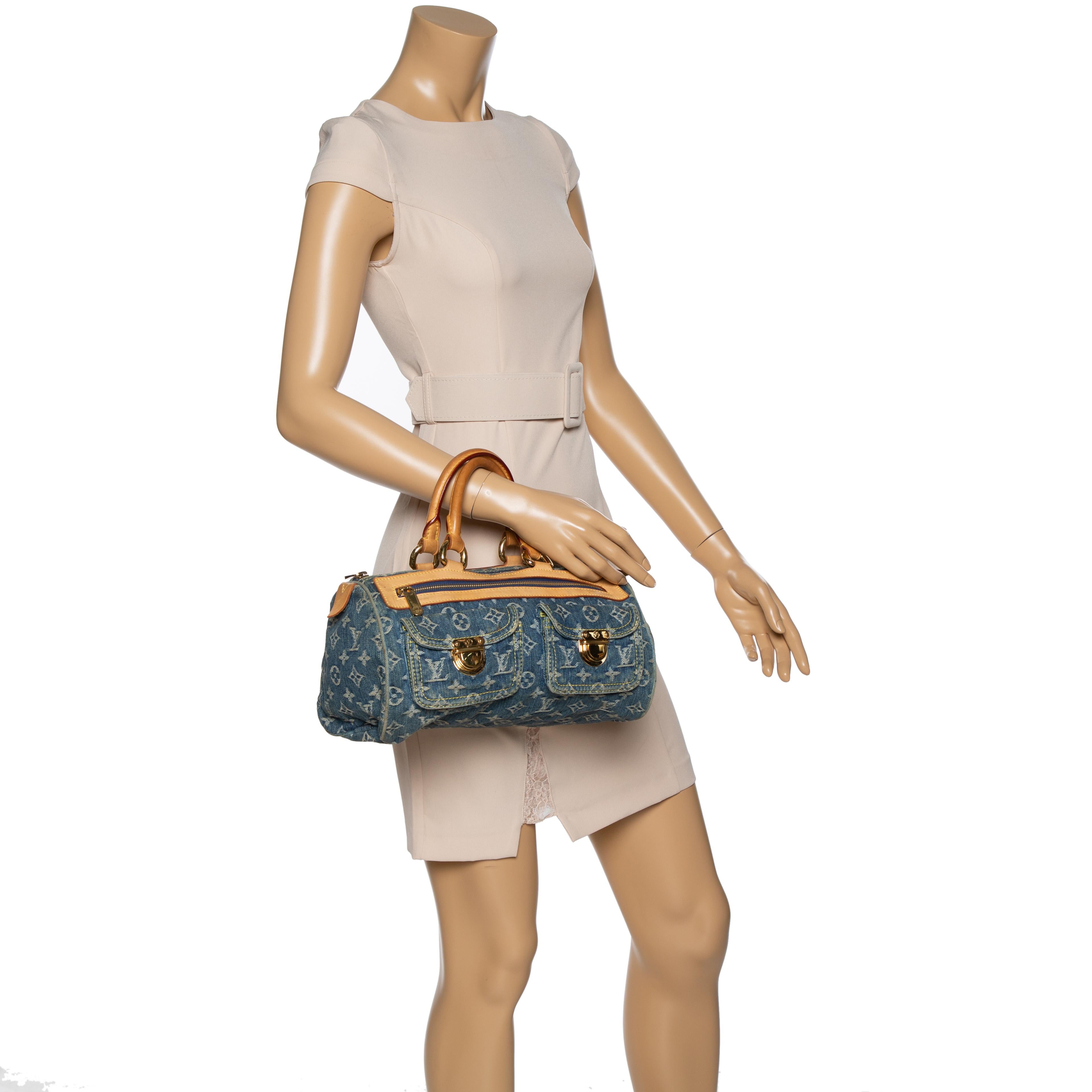 Black Louis Vuitton Blue Monogram Denim Neo Speedy Bag