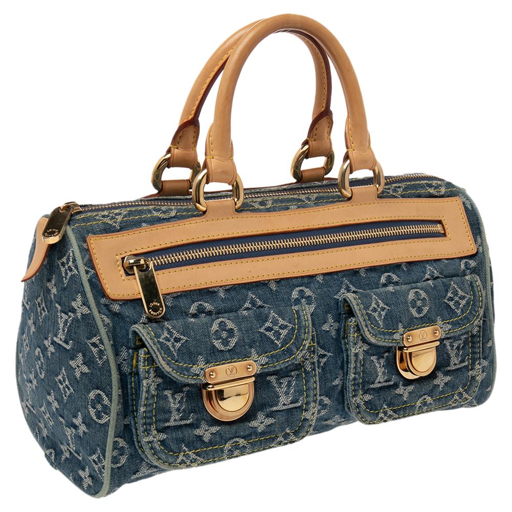 Black Louis Vuitton Blue Monogram Denim Neo Speedy Bag