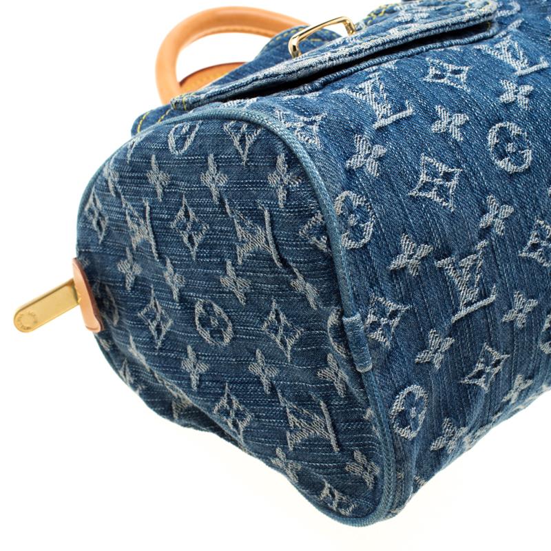 Black Louis Vuitton Blue Monogram Denim Neo Speedy Bag