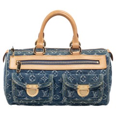 Louis Vuitton, Bags, Neo Speedy Blue Denim Monogram 205 Pre Owned Lv  Louis Vuitton With Dust Bag