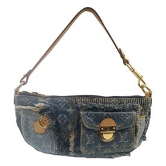 Louis Vuitton Blue Monogram Denim Patchwork Pouchy Bag