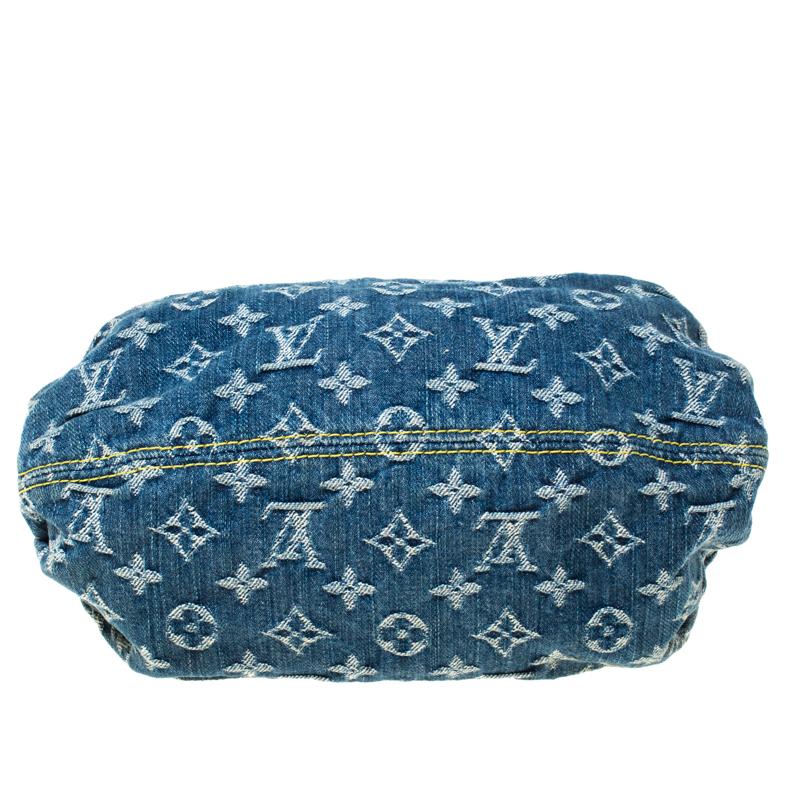 Black Louis Vuitton Blue Monogram Denim Pleaty Bag