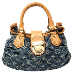 Louis Vuitton, Bags, Rare Retired Circa206 Louis Vuitton Green Denim Denim  Mini Pleaty Bag