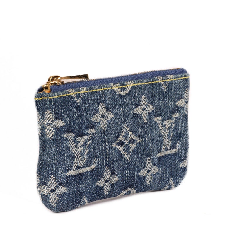 Louis Vuitton Navy Blue Monogram Denim Round Bag Charm and Key Holder at  1stDibs