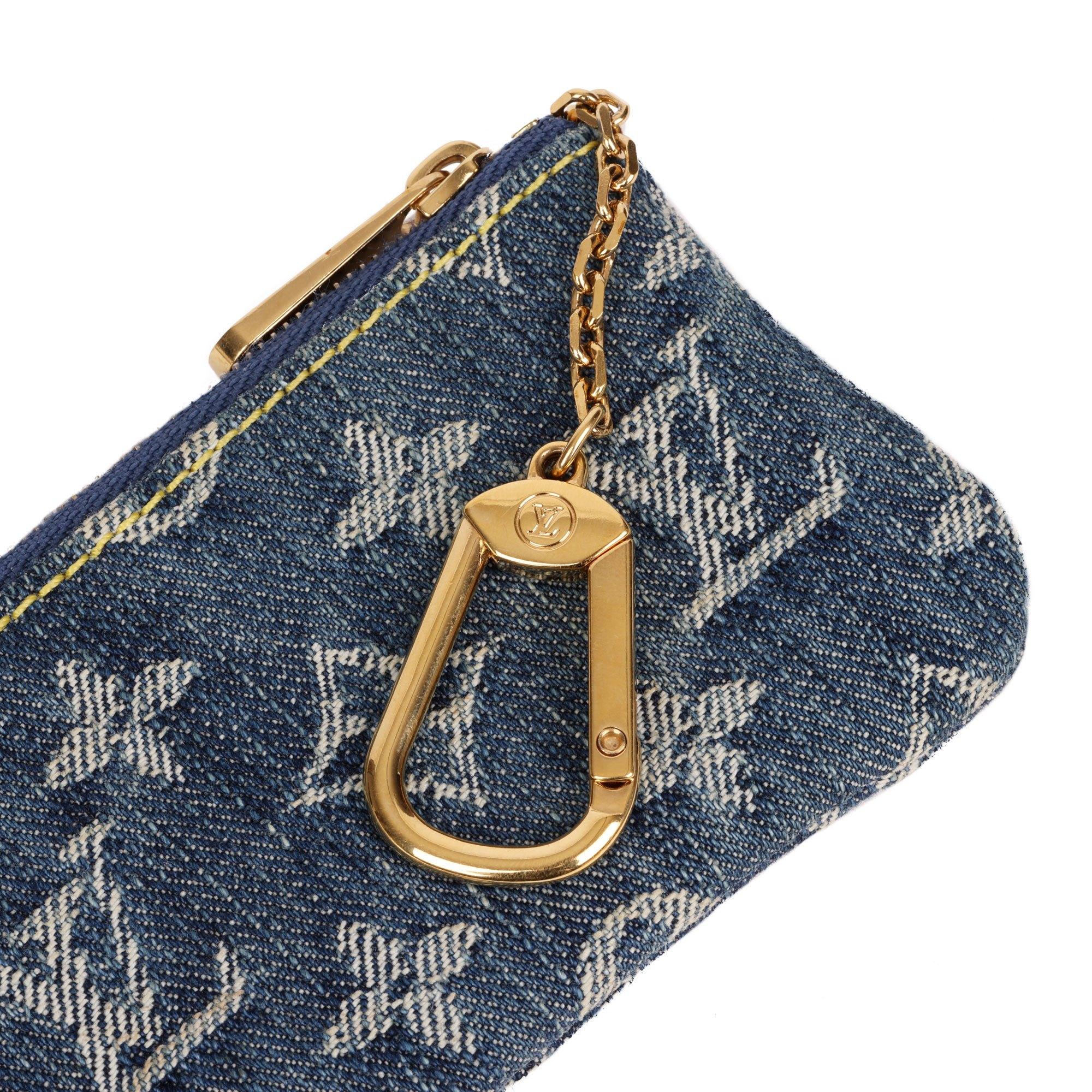 Louis Vuitton BLUE MONOGRAM DENIM POCHETTE CLES In Excellent Condition In Bishop's Stortford, Hertfordshire