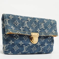 Louis Vuitton Blue Monogram Denim Pochette Clutch