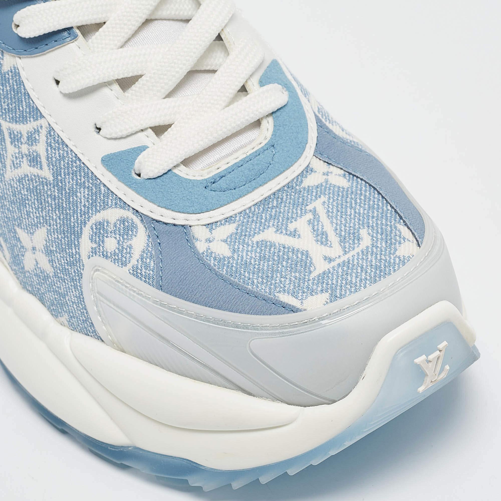 Louis Vuitton Blue Monogram Denim Run 55 Sneakers Size 41 2