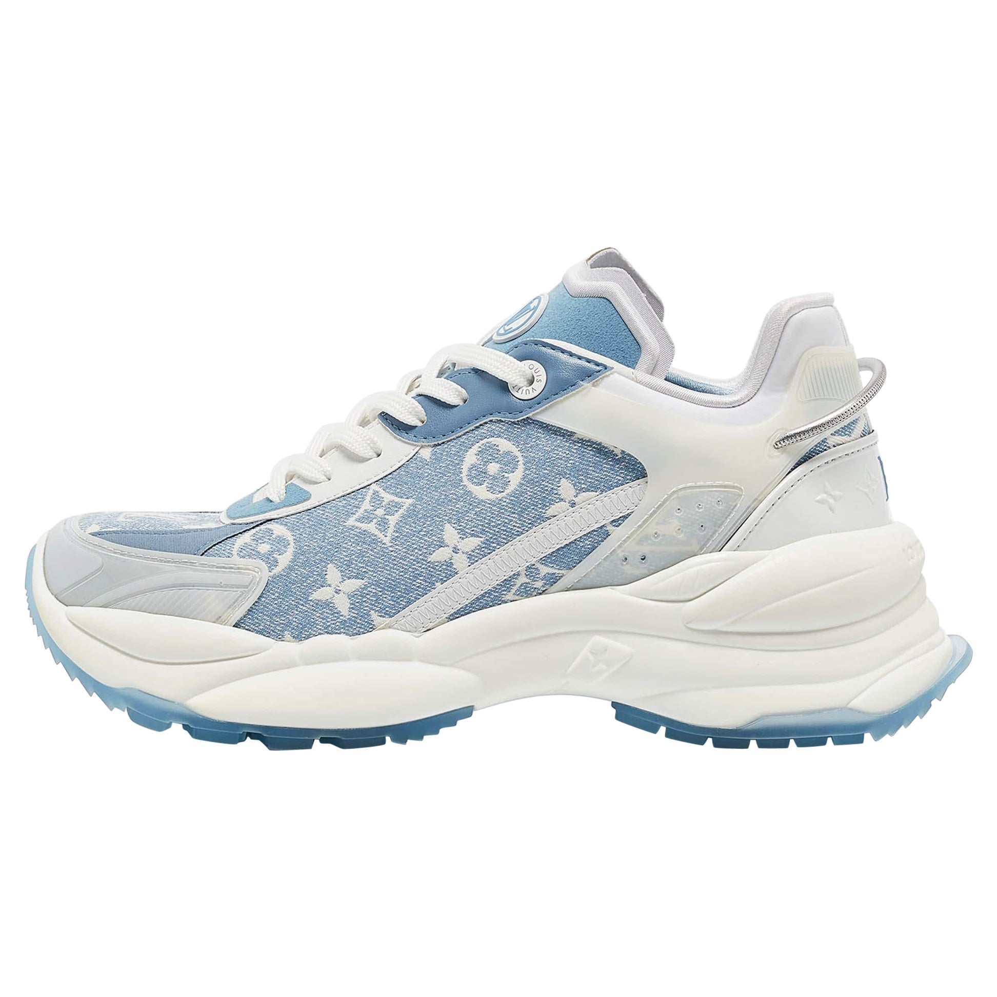Louis Vuitton Blue Monogram Denim Run 55 Sneakers Size 41