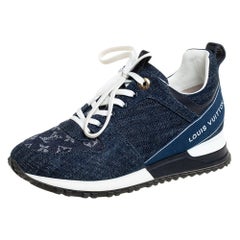 Louis Vuitton Blue Monogram Denim Run Away Low Top Sneakers Size 36