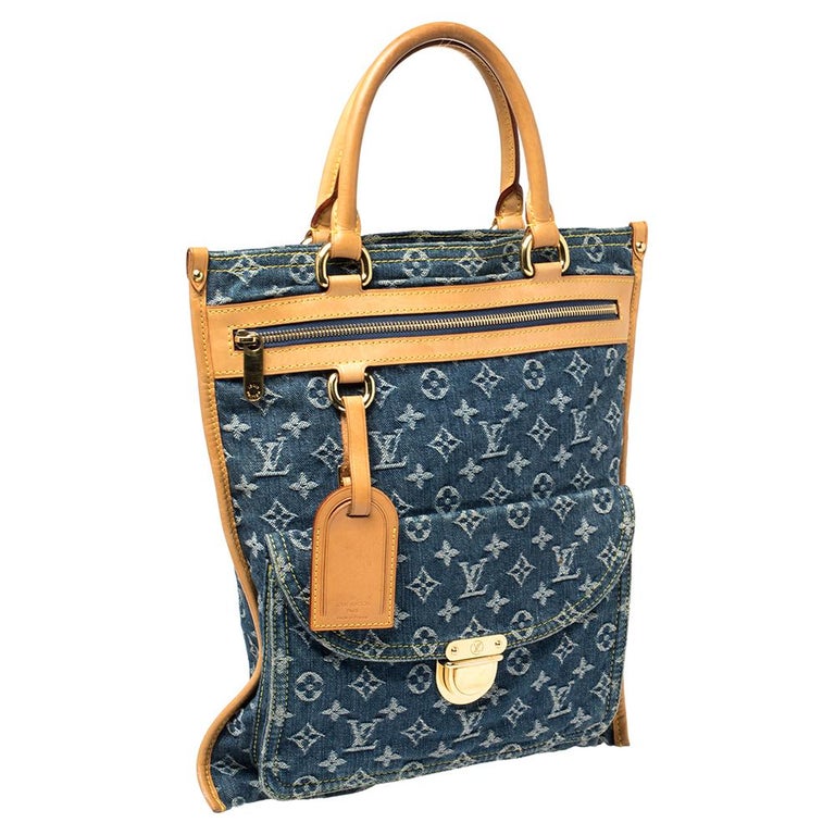 Louis Vuitton Blue Monogram Denim Sac Plat Bag at 1stDibs  louis vuitton  denim sac plat, louis vuitton denim clutch, louis vuitton denim tote