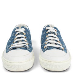 LOUIS VUITTON blue Monogram Denim STELLAR Low Top Sneakers Shoes 37.5