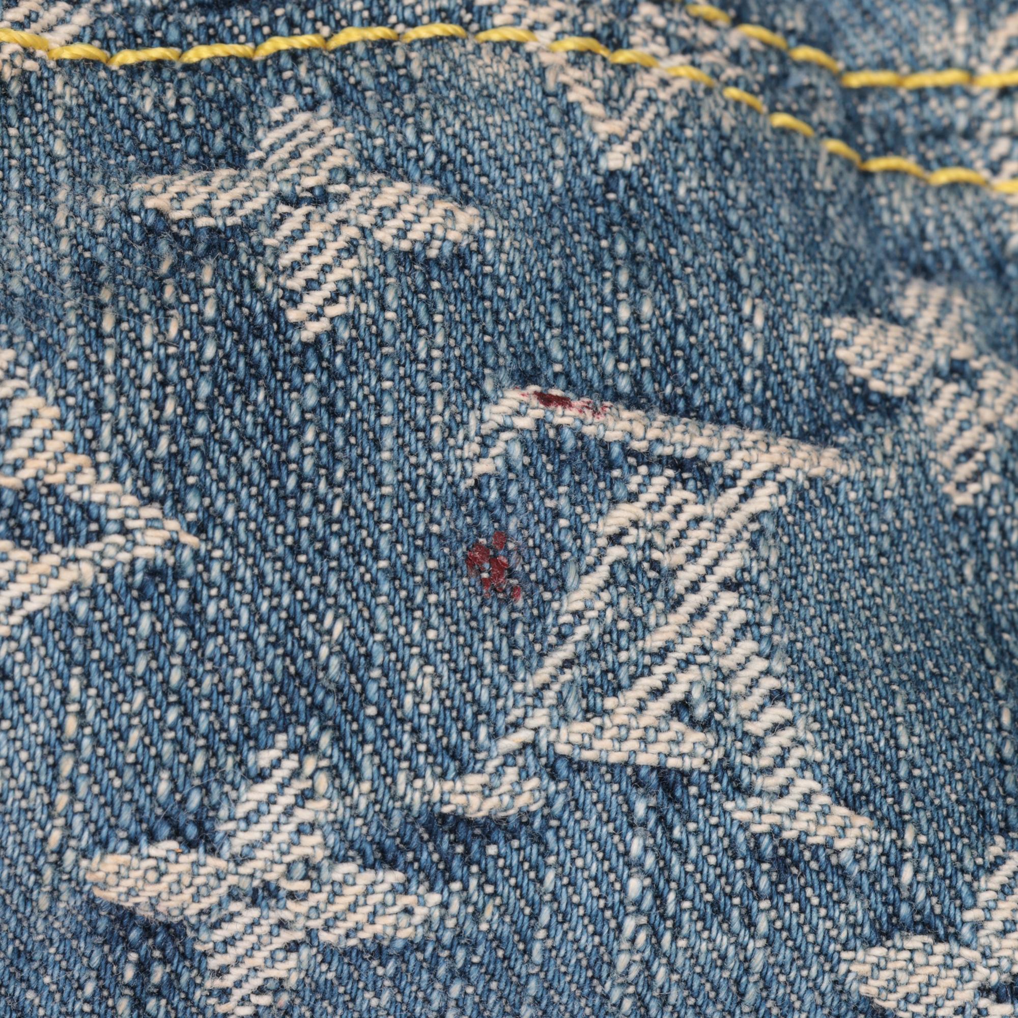 LOUIS VUITTON Blue Monogram Denim & Vachetta Leather Pleaty 4