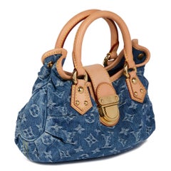 LOUIS VUITTON Blue Monogram Denim & Vachetta Leather Pleaty