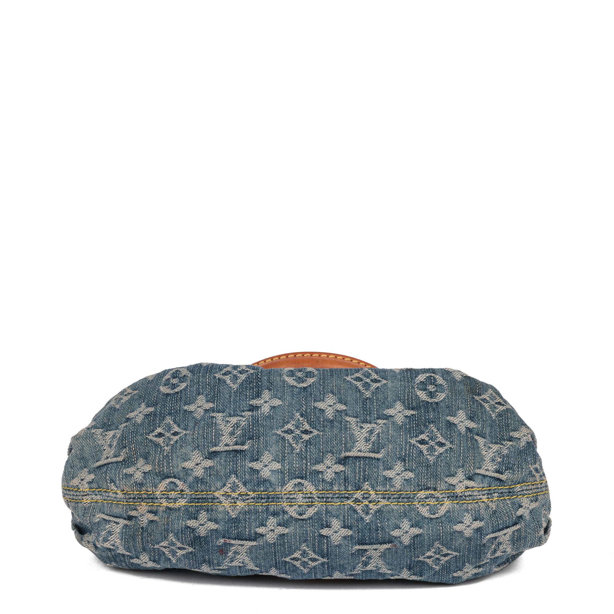 LOUIS VUITTON Blue Monogram Denim & Vachetta Leather Pleaty In Excellent Condition In Bishop's Stortford, Hertfordshire