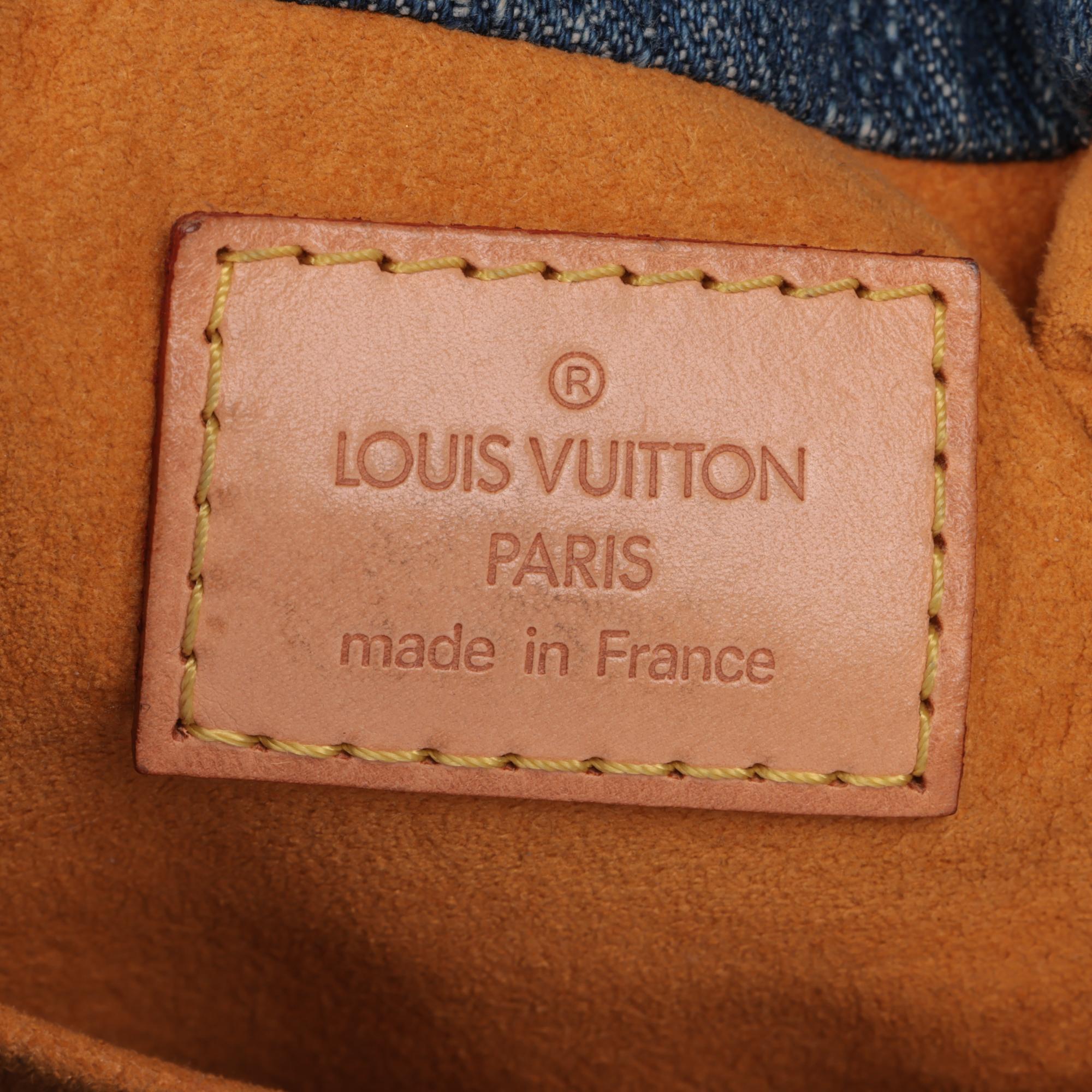 LOUIS VUITTON Blue Monogram Denim & Vachetta Leather Pleaty 2