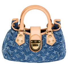 Louis Vuitton Green Monogram Denim Mini Pleaty Pochette Bag rt $845