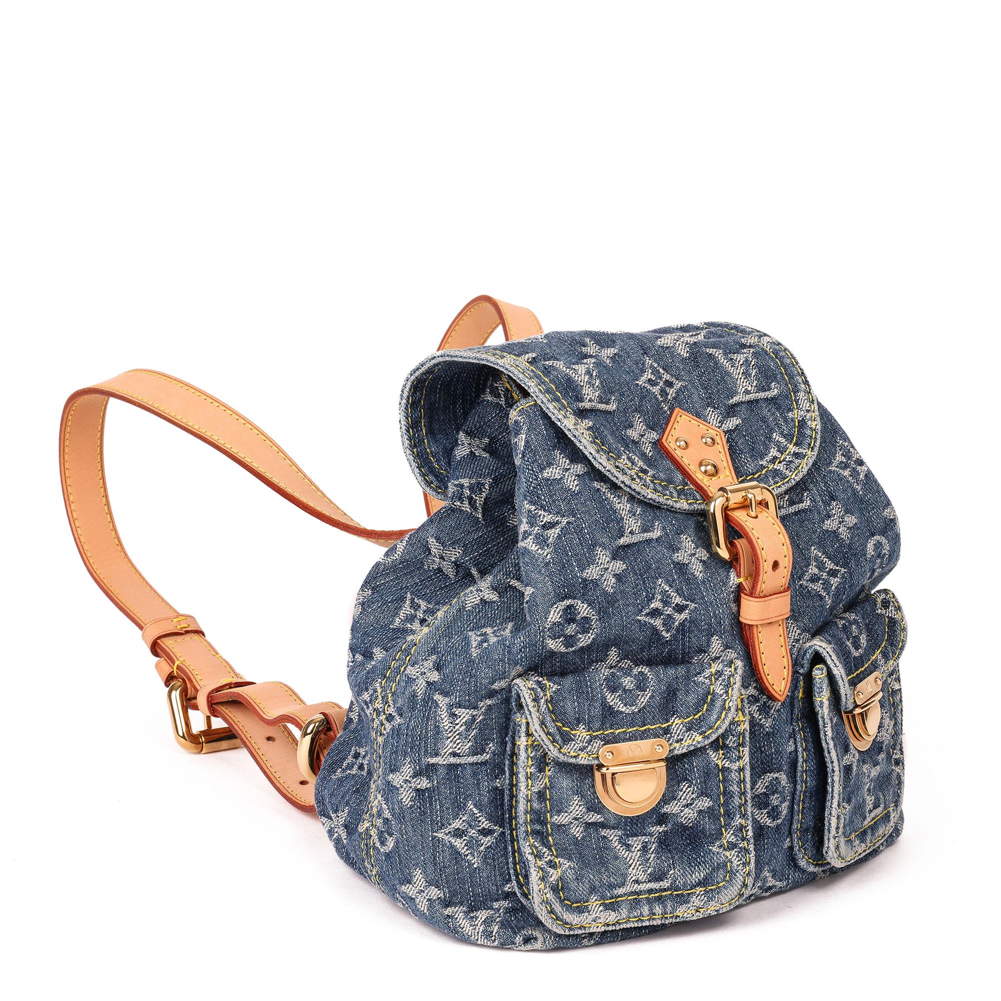 Women's Louis Vuitton Blue Monogram Denim & Vachetta Leather Sac a Dos PM