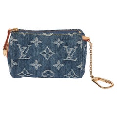 Louis Vuitton Blue Monogram Denim & Vachetta Leather Vintage Key Holder