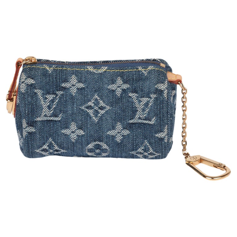 Louis Vuitton Blue Monogram Denim and Vachetta Leather Vintage Key