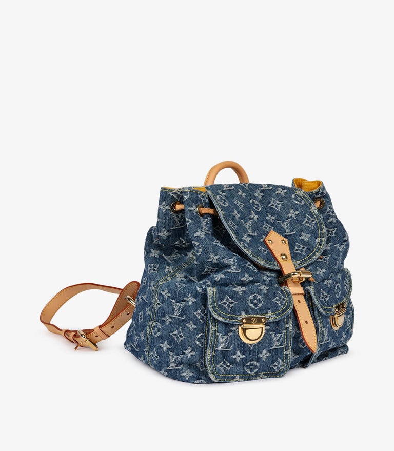 Rare Louis Vuitton Monogram Denim Sac A Dos Gm Blue Jean Backpack