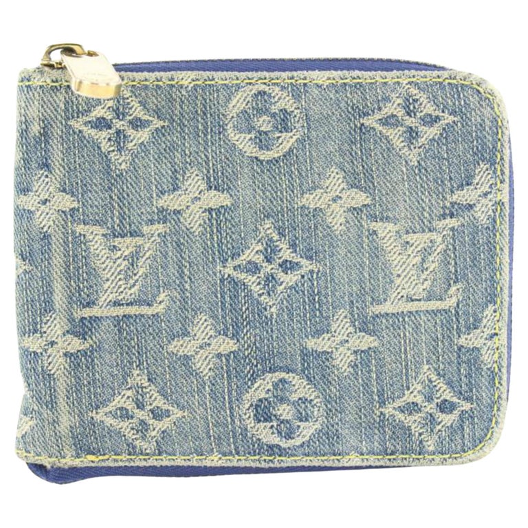 Louis Vuitton Blue Monogram Denim Wallet Compact For Sale at 1stDibs | vuitton wallet women