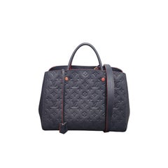 Louis Vuitton Blue Monogram Empreinte Leather Montaigne MM Top Handle Bag