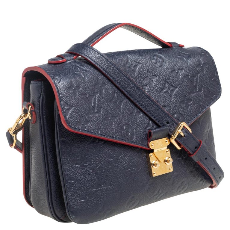 Louis Vuitton Blue Monogram Empreinte Leather Pochette Metis Bag at 1stDibs   loui buitton bag, louis vuitton pochette metis blue, dark blue louis  vuitton bag