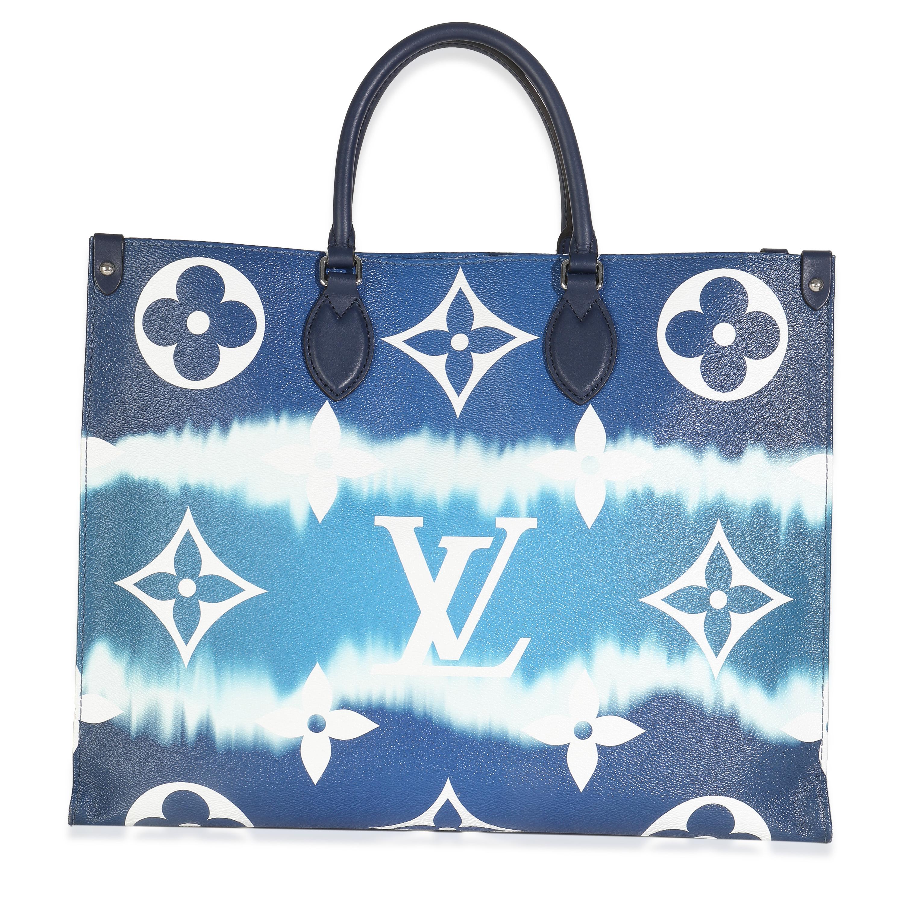 Titel der Auflistung: Louis Vuitton Blau Monogram Escale Segeltuch Onthego GM
SKU: 148399
Zustand: Gebraucht 
Beschreibung des Zustands: Diese Tasche sagt alles. Die Onthego-Tasche von Louis Vuitton ist für einen geschäftigen Lebensstil konzipiert.
