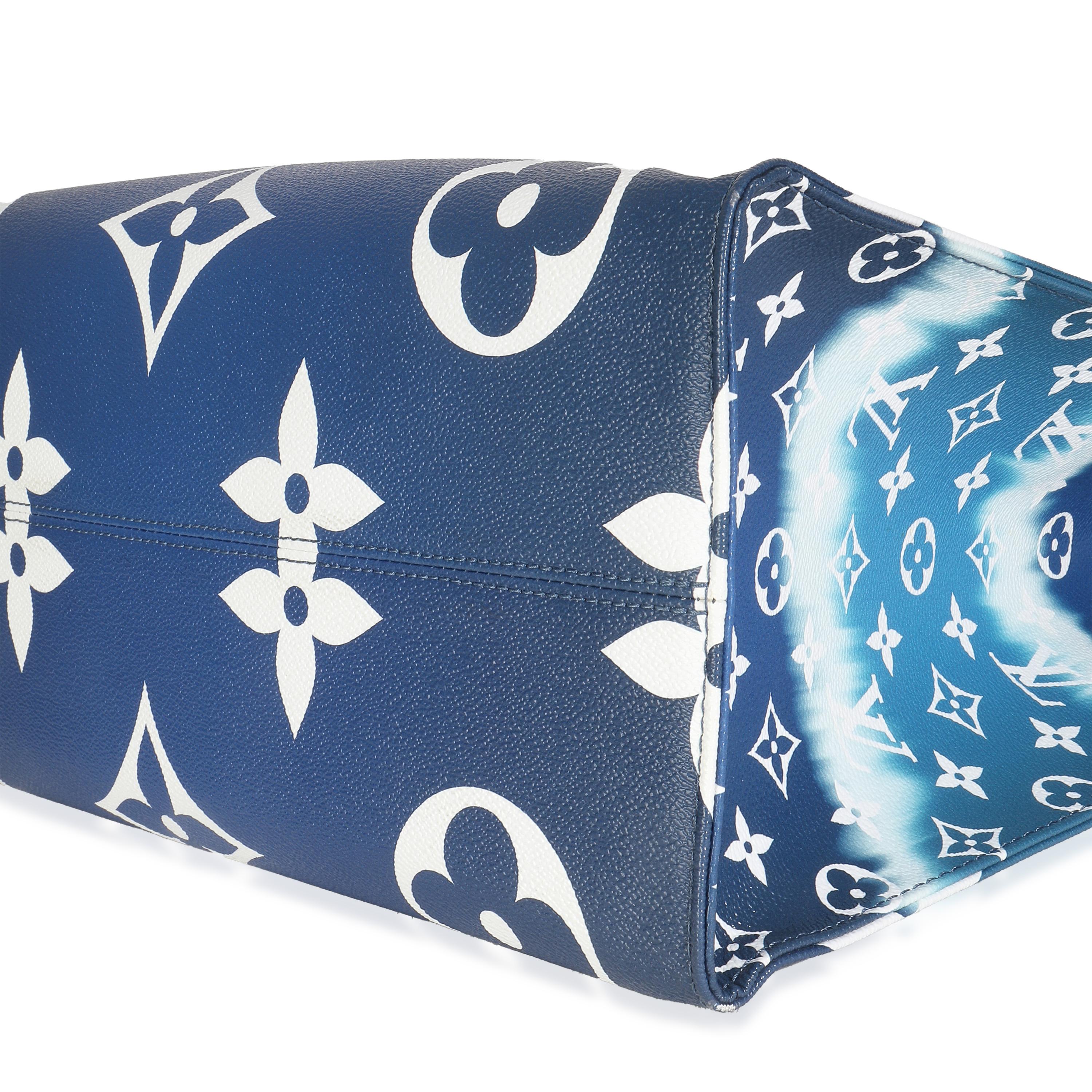 Louis Vuitton Blau Monogram Escale Segeltuch Onthego GM im Angebot 1