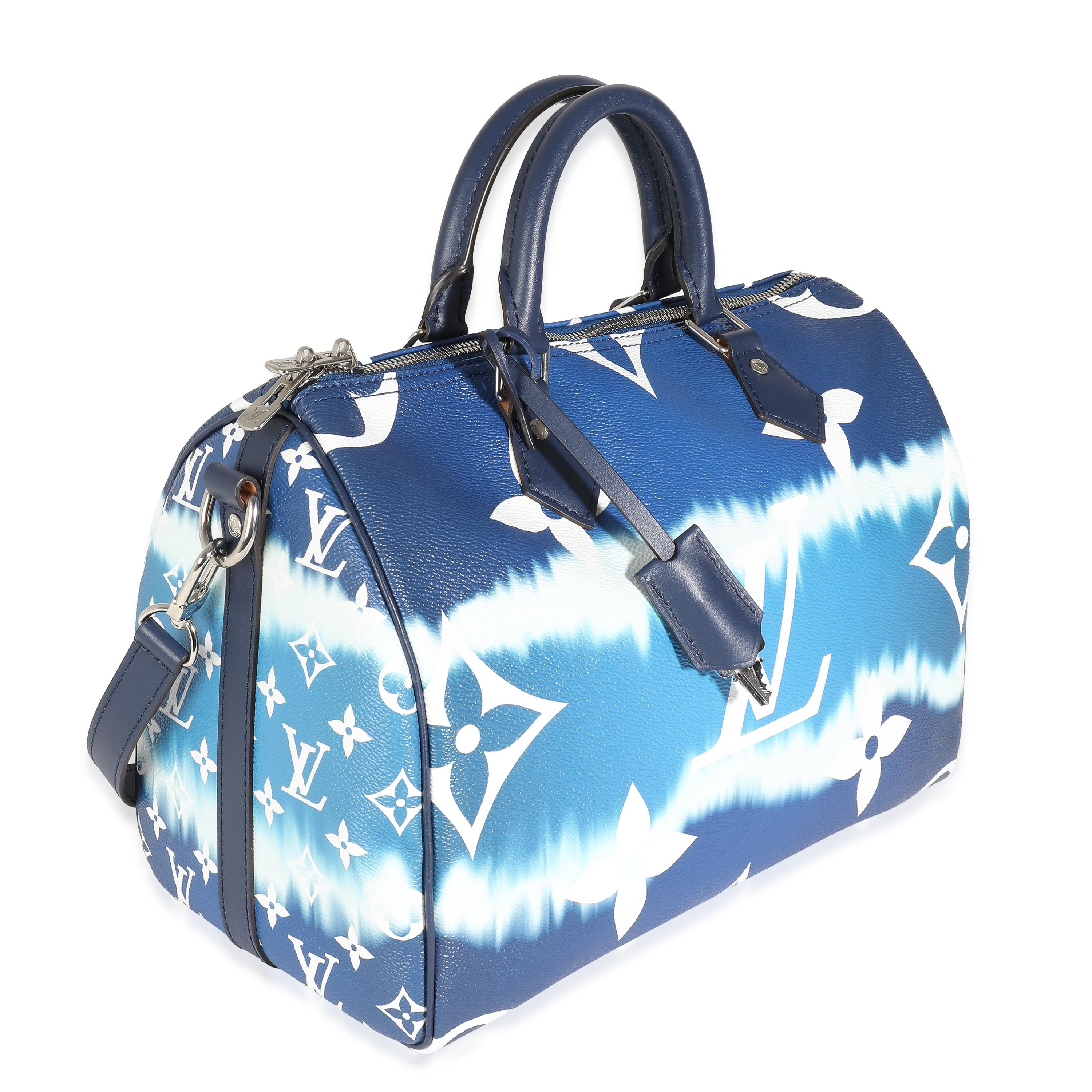 Louis Vuitton Blue Monogram Escale Canvas Speedy Bandouliere 30 In Excellent Condition In New York, NY