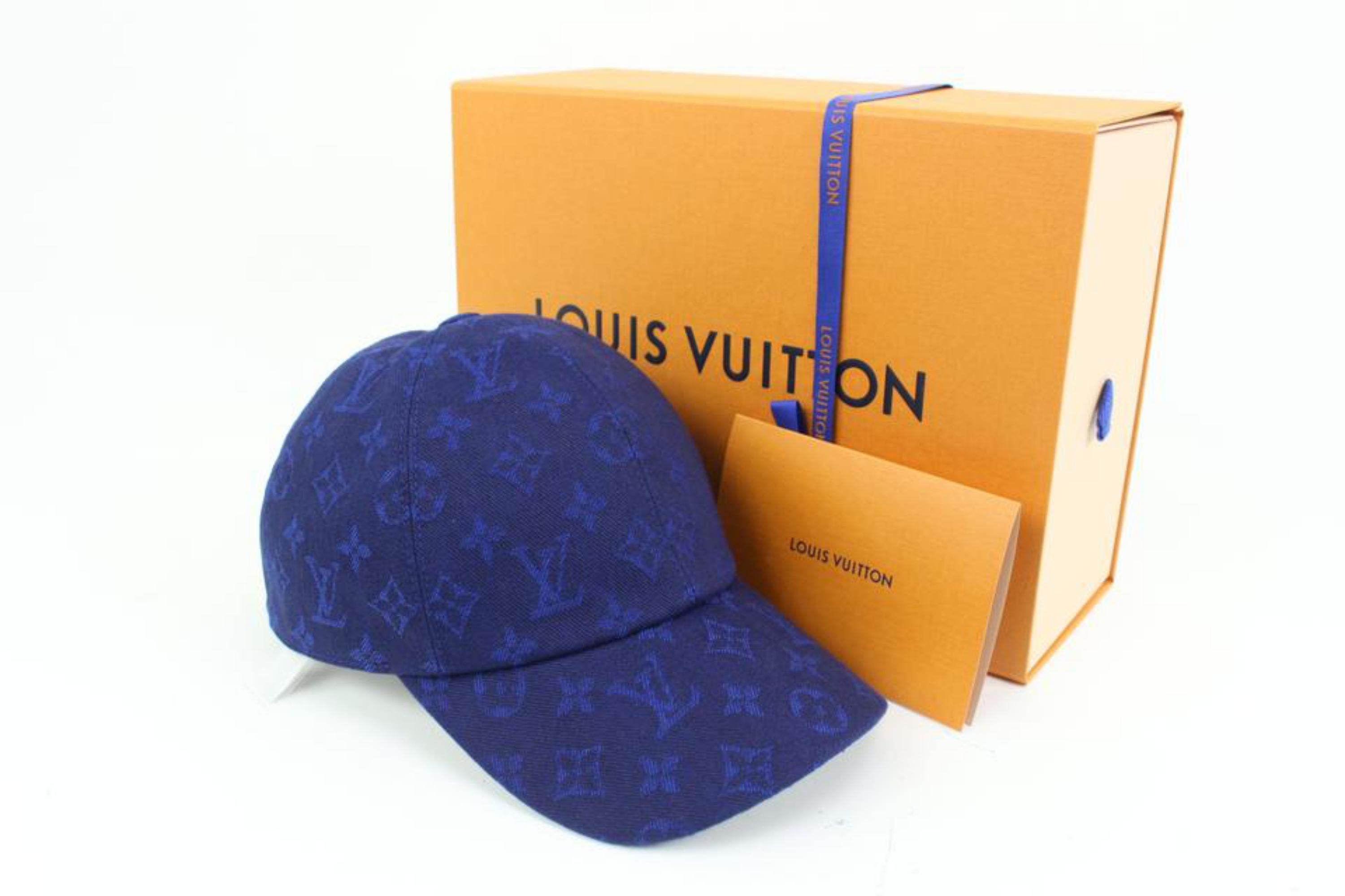 Louis Vuitton Blue Monogram Essential Baseball Cap Ou Pas Hat 68lz418s For  Sale at 1stDibs