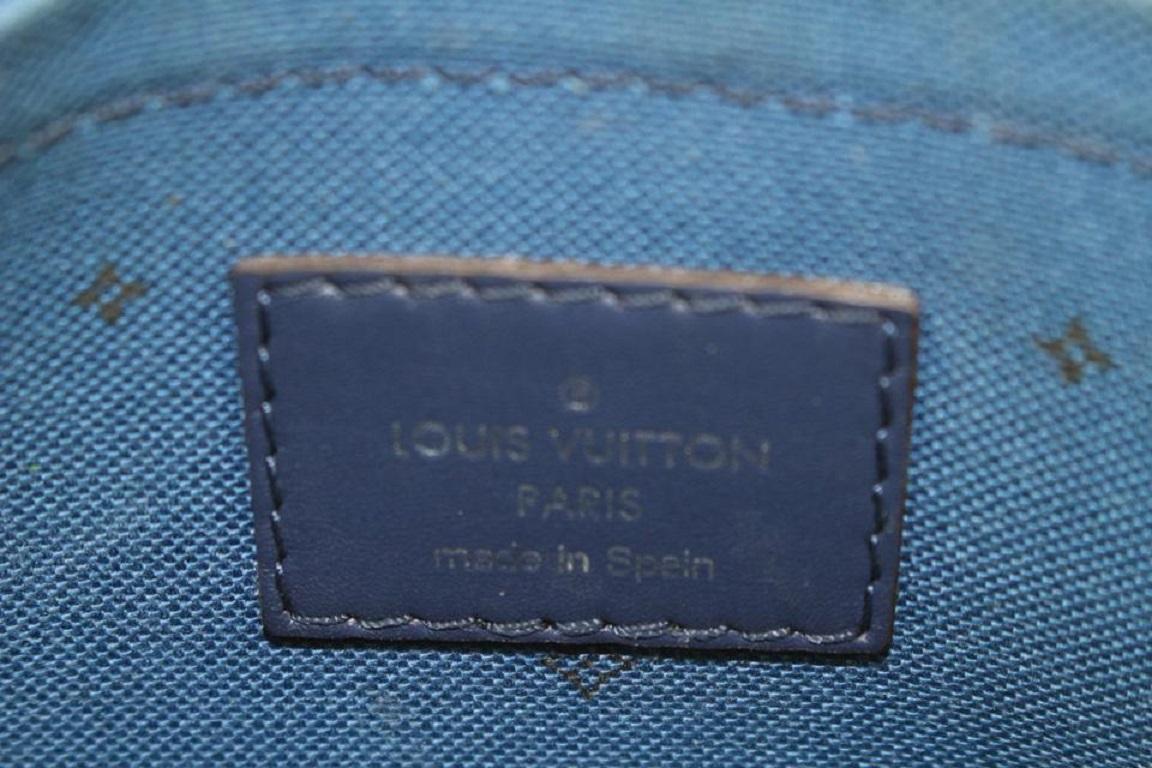 Blaue Monogramm Giant Escale Neverfull Pochette von Louis Vuitton mit Monogramm 824lv45 im Zustand „Gut“ im Angebot in Dix hills, NY