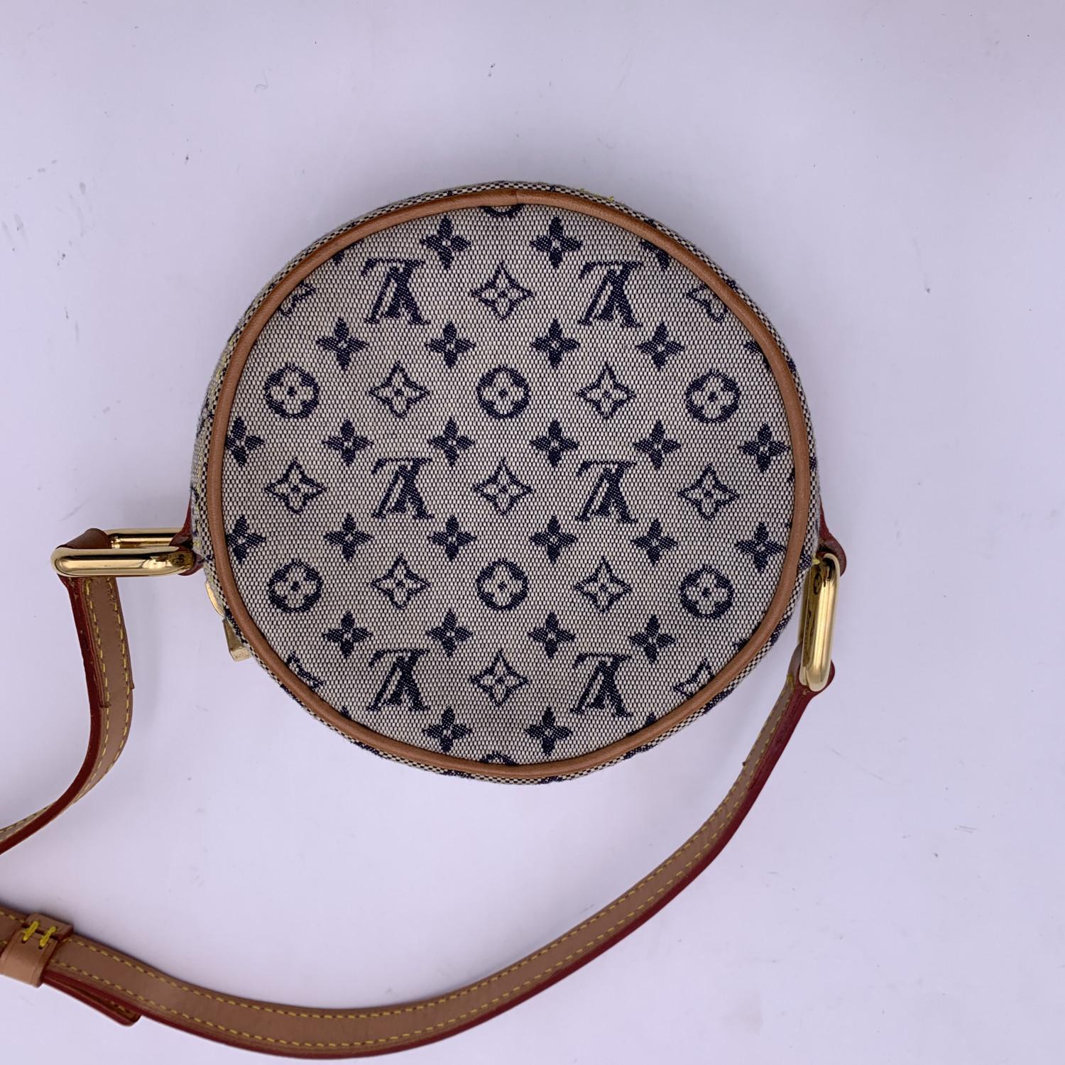 Louis Vuitton Blaue Monogrammierte Mini Lin Canvas Jeanne PM Umhängetasche (Grau)