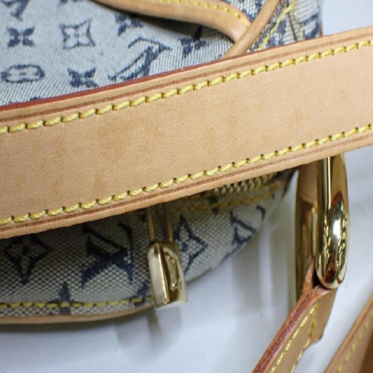 Louis Vuitton Blue Monogram Mini Lin Canvas Leather Jeanne GM Crossbody Bag